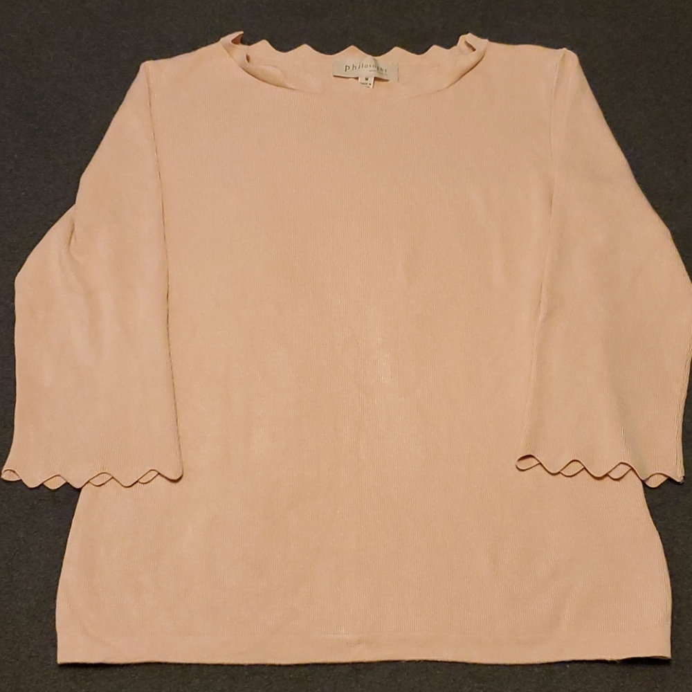 Philosophy Scalloped Edge Sweater